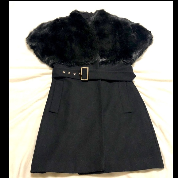 Guess faux Fur Coat/vest Sleeveless Black. Size 4. - Picture 5 of 13